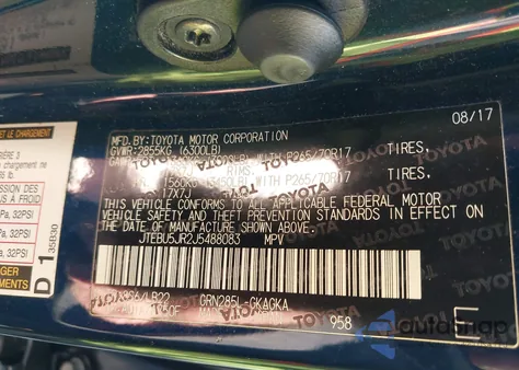 2018 Toyota 4Runner Sr5 Premium из США, поврежденный, VIN JTEBU5JR2J5488083